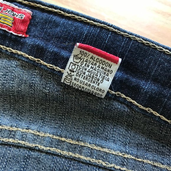 Vale Original Blue Jeans Vintage Y2K Embroidered Flare Leg Mid-Rise 32" Waist - Picture 9 of 10